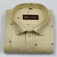 Yellow Color Check Lining Butta Cotton Shirts